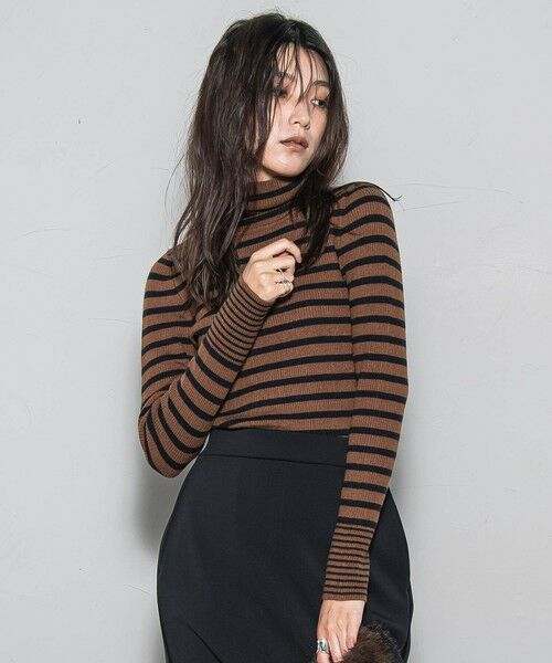 MAYSON GREY / メイソングレイ ニット・セーター | 【WEB限定】タートルネックボーダーニットプルオーバー≪手洗い可能≫ | 詳細12