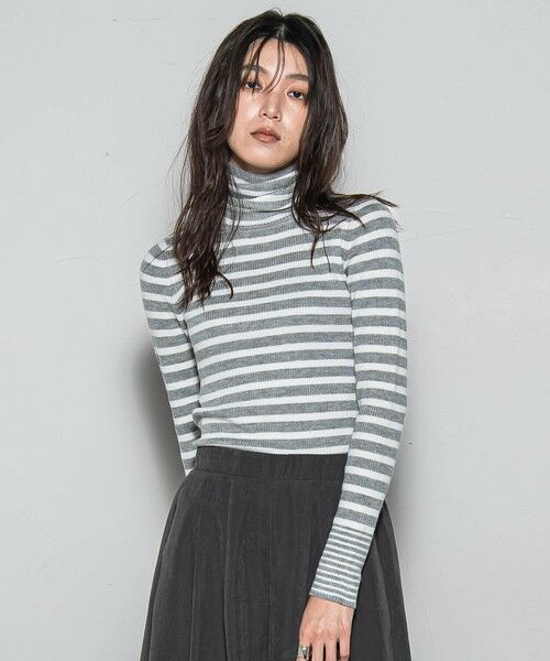 MAYSON GREY / メイソングレイ ニット・セーター | 【WEB限定】タートルネックボーダーニットプルオーバー≪手洗い可能≫ | 詳細18