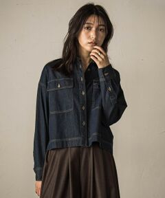 MAYSON GREY / メイソングレイ シャツ・ブラウス | コーデュロイカラークロップデニムシャツ≪洗濯機で洗える≫