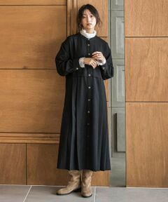 MAYSON GREY / メイソングレイ ロング・マキシ丈ワンピース | サイドプリーツシャツワンピース≪洗濯機で洗える≫