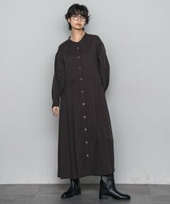 MAYSON GREY / メイソングレイ ロング・マキシ丈ワンピース | サイドプリーツシャツワンピース≪洗濯機で洗える≫