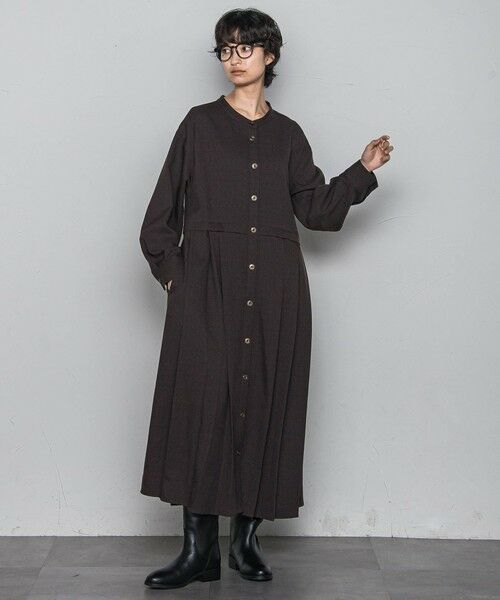 MAYSON GREY / メイソングレイ ロング・マキシ丈ワンピース | サイドプリーツシャツワンピース≪洗濯機で洗える≫ | 詳細6