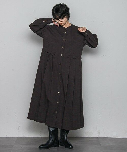 MAYSON GREY / メイソングレイ ロング・マキシ丈ワンピース | サイドプリーツシャツワンピース≪洗濯機で洗える≫ | 詳細8