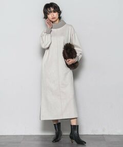 MAYSON GREY / メイソングレイ ロング・マキシ丈ワンピース | 【WEB限定】スウェード×リブモックネックワンピース≪手洗い可能≫