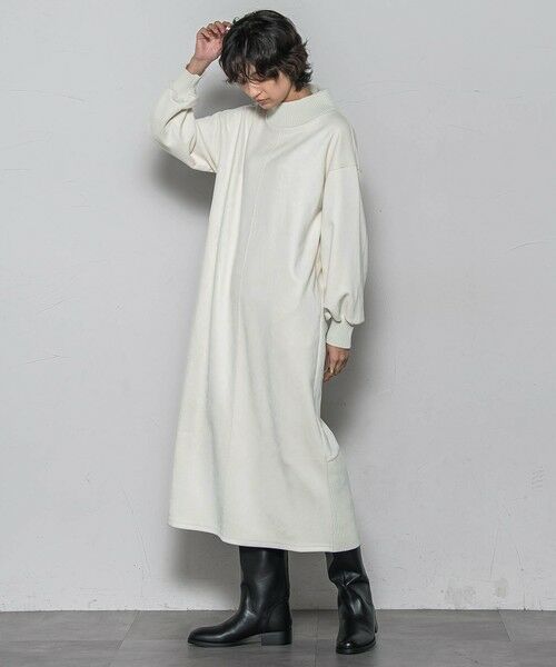 MAYSON GREY / メイソングレイ ロング・マキシ丈ワンピース | 【WEB限定】スウェード×リブモックネックワンピース≪手洗い可能≫ | 詳細4