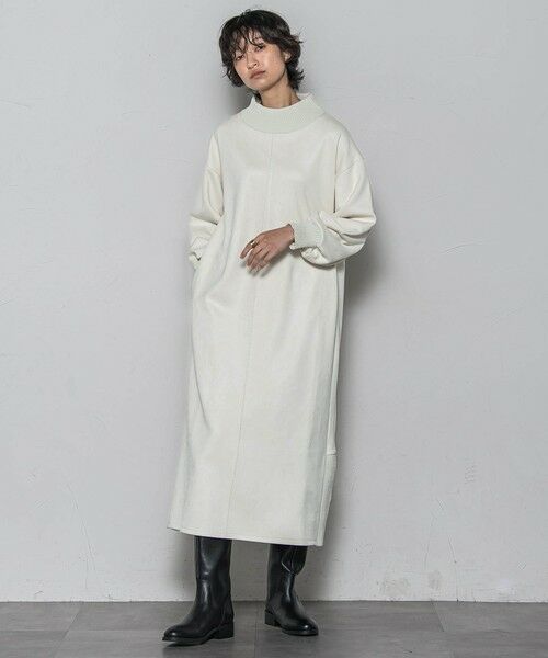 MAYSON GREY / メイソングレイ ロング・マキシ丈ワンピース | 【WEB限定】スウェード×リブモックネックワンピース≪手洗い可能≫ | 詳細1