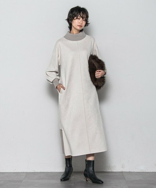 MAYSON GREY / メイソングレイ ロング・マキシ丈ワンピース | 【WEB限定】スウェード×リブモックネックワンピース≪手洗い可能≫ | 詳細12