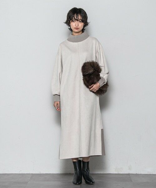MAYSON GREY / メイソングレイ ロング・マキシ丈ワンピース | 【WEB限定】スウェード×リブモックネックワンピース≪手洗い可能≫ | 詳細14