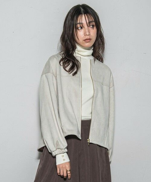 MAYSON GREY / メイソングレイ テーラードジャケット | 【WEB限定】マシュマロスウェードノーカラーブルゾン≪手洗い可能≫ | 詳細1