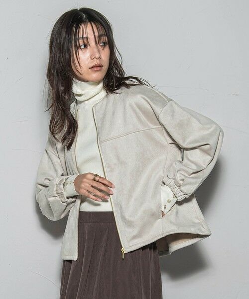 MAYSON GREY / メイソングレイ テーラードジャケット | 【WEB限定】マシュマロスウェードノーカラーブルゾン≪手洗い可能≫ | 詳細2