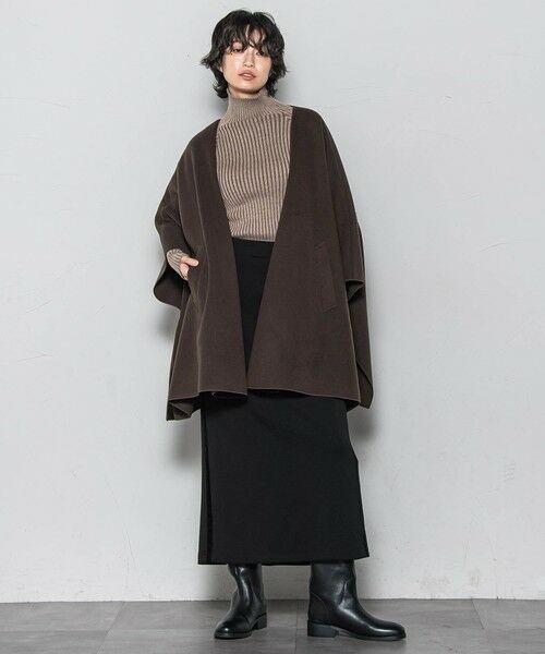 MAYSON GREY / メイソングレイ テーラードジャケット | ニット両面パイルノーカラーポンチョ | 詳細9