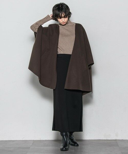 MAYSON GREY / メイソングレイ テーラードジャケット | ニット両面パイルノーカラーポンチョ | 詳細10