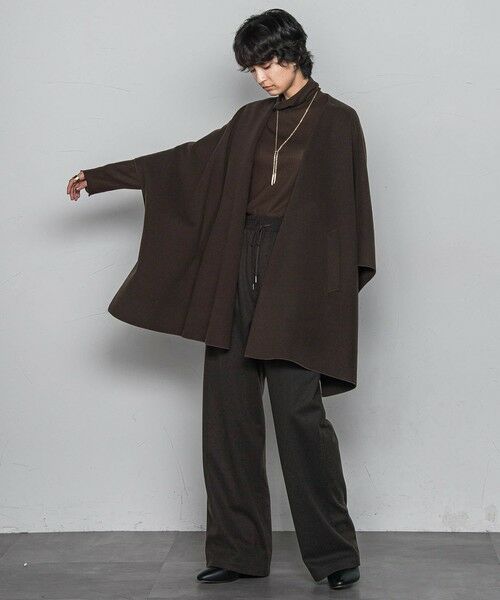 MAYSON GREY / メイソングレイ テーラードジャケット | ニット両面パイルノーカラーポンチョ | 詳細4