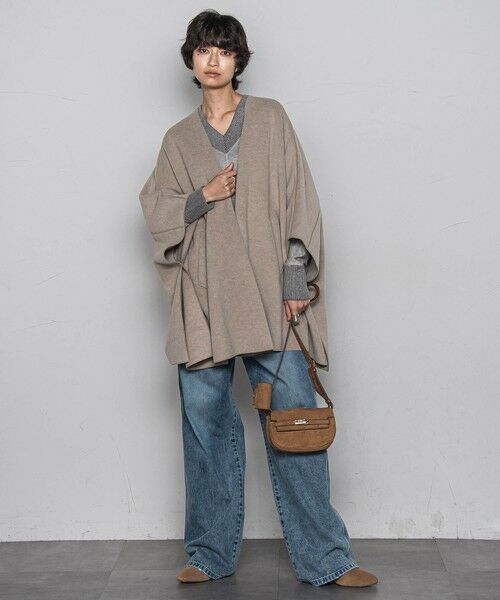 MAYSON GREY / メイソングレイ テーラードジャケット | ニット両面パイルノーカラーポンチョ | 詳細15