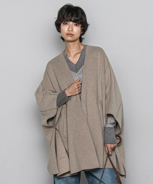MAYSON GREY / メイソングレイ テーラードジャケット | ニット両面パイルノーカラーポンチョ | 詳細11
