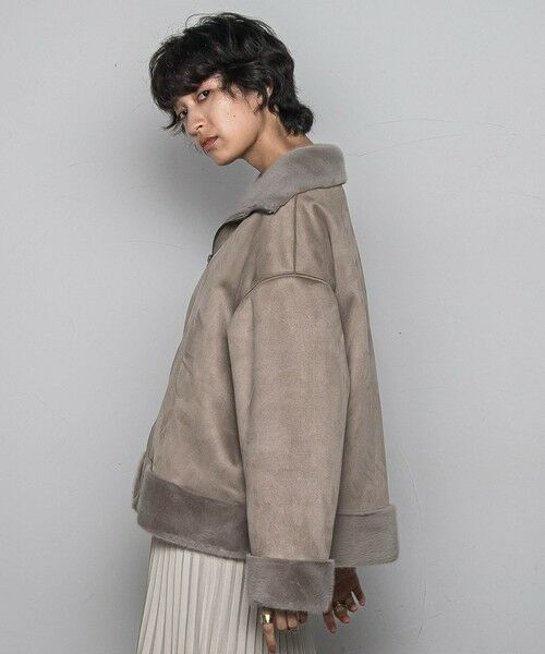 MAYSON GREY / メイソングレイ テーラードジャケット | カジュアルだけど女っぽいフェイクムートンジャケット | 詳細2