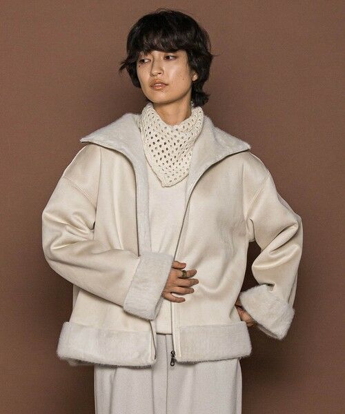 MAYSON GREY / メイソングレイ テーラードジャケット | カジュアルだけど女っぽいフェイクムートンジャケット | 詳細23
