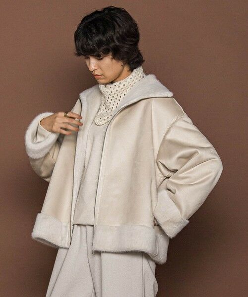 MAYSON GREY / メイソングレイ テーラードジャケット | カジュアルだけど女っぽいフェイクムートンジャケット | 詳細24