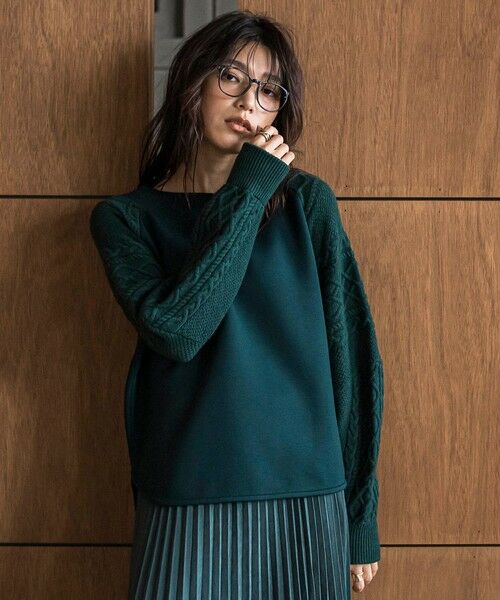 MAYSON GREY/メイソングレイ ときめきケーブルニット≪手洗い可能≫ グリーン M MAYSON GREY/メイソングレイ ときめきケーブルニット≪手洗い可能≫ グリーン M