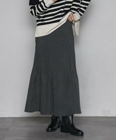 MAYSON GREY / メイソングレイ ミニ・ひざ丈スカート | スウェードライク消しプリーツスカート≪手洗い可能≫