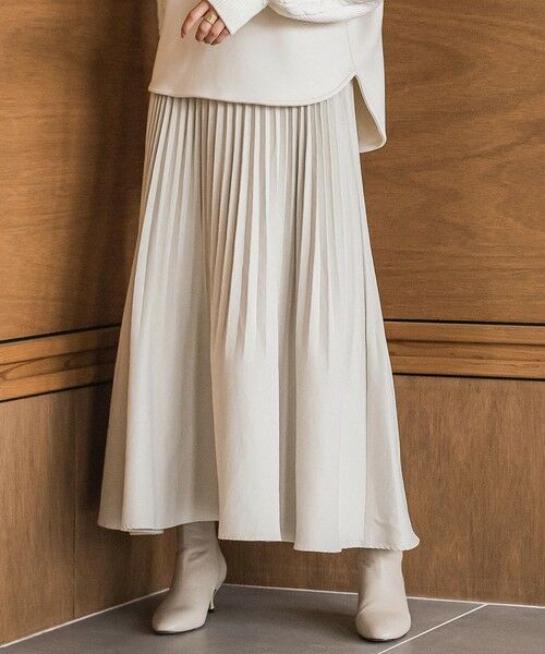 MAYSON GREY / メイソングレイ ミニ・ひざ丈スカート | スウェードライク消しプリーツスカート≪手洗い可能≫ | 詳細3