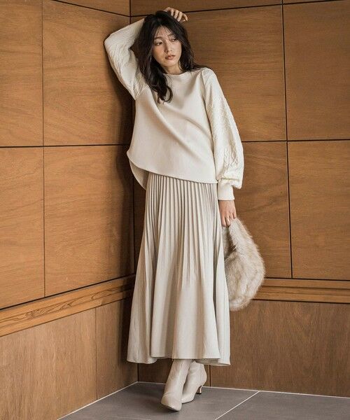 MAYSON GREY / メイソングレイ ミニ・ひざ丈スカート | スウェードライク消しプリーツスカート≪手洗い可能≫ | 詳細4