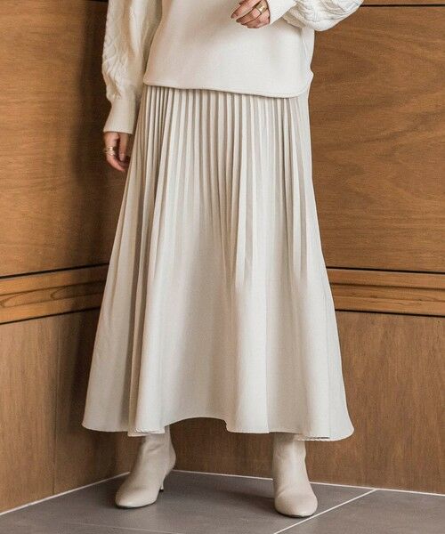MAYSON GREY / メイソングレイ ミニ・ひざ丈スカート | スウェードライク消しプリーツスカート≪手洗い可能≫ | 詳細1