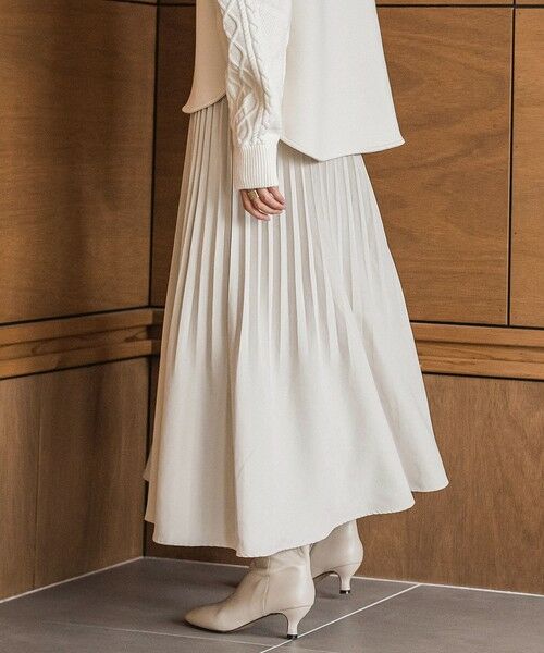 MAYSON GREY / メイソングレイ ミニ・ひざ丈スカート | スウェードライク消しプリーツスカート≪手洗い可能≫ | 詳細2