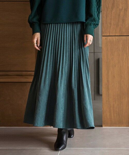 MAYSON GREY / メイソングレイ ミニ・ひざ丈スカート | スウェードライク消しプリーツスカート≪手洗い可能≫ | 詳細17