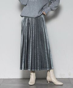 MAYSON GREY / メイソングレイ ミニ・ひざ丈スカート | 【WEB限定】ストレッチベロアプリーツスカート≪手洗い可能≫