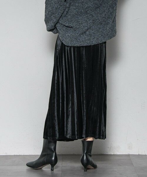 MAYSON GREY / メイソングレイ ミニ・ひざ丈スカート | 【WEB限定】ストレッチベロアプリーツスカート≪手洗い可能≫ | 詳細3