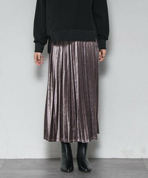 MAYSON GREY / メイソングレイ ミニ・ひざ丈スカート | 【WEB限定】ストレッチベロアプリーツスカート≪手洗い可能≫ | 詳細9