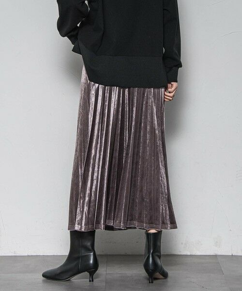 MAYSON GREY / メイソングレイ ミニ・ひざ丈スカート | 【WEB限定】ストレッチベロアプリーツスカート≪手洗い可能≫ | 詳細11