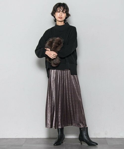 MAYSON GREY / メイソングレイ ミニ・ひざ丈スカート | 【WEB限定】ストレッチベロアプリーツスカート≪手洗い可能≫ | 詳細13