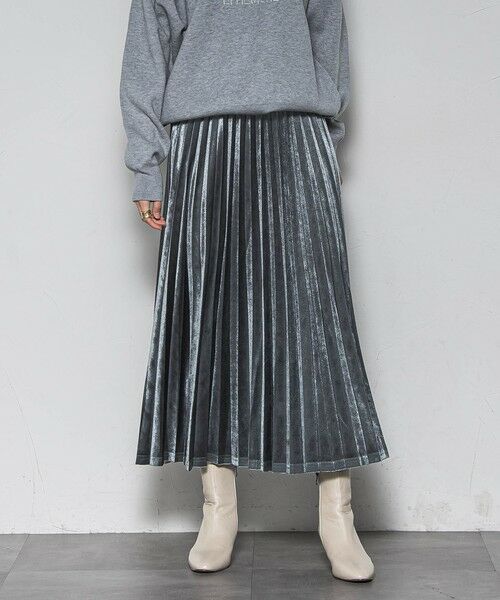 MAYSON GREY / メイソングレイ ミニ・ひざ丈スカート | 【WEB限定】ストレッチベロアプリーツスカート≪手洗い可能≫ | 詳細23
