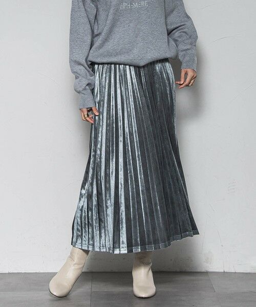 MAYSON GREY / メイソングレイ ミニ・ひざ丈スカート | 【WEB限定】ストレッチベロアプリーツスカート≪手洗い可能≫ | 詳細24