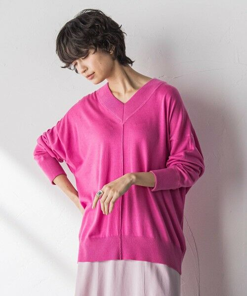 MAYSON GREY / メイソングレイ ニット・セーター | 【新色追加】Vネックコクーンニットプルオーバー≪手洗い可能≫（ピンク）