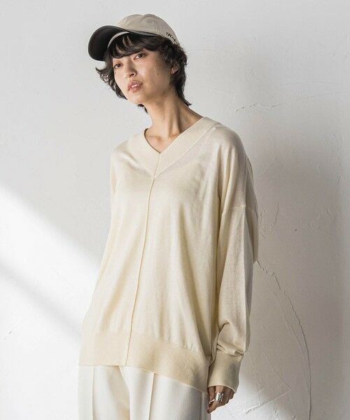 MAYSON GREY / メイソングレイ ニット・セーター | 【新色追加】Vネックコクーンニットプルオーバー≪手洗い可能≫（イエロー）