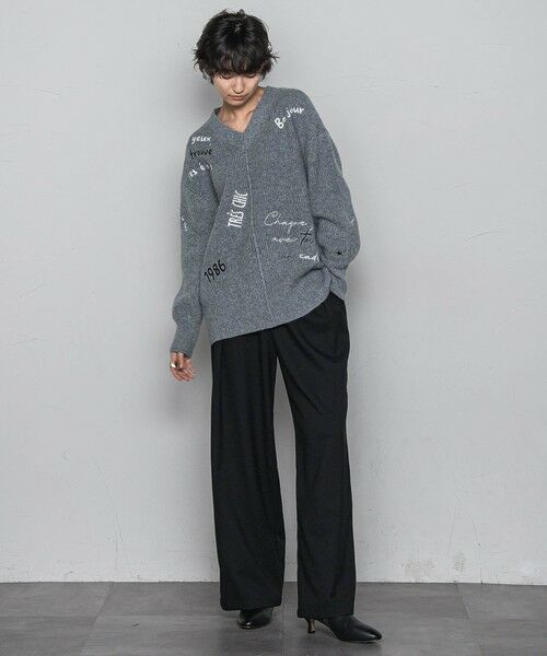 MAYSON GREY / メイソングレイ ニット・セーター | メッセージ刺繍Vネックニットプルオーバー≪手洗い可能≫ | 詳細18