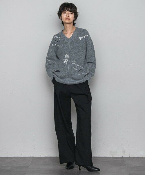 MAYSON GREY / メイソングレイ ニット・セーター | メッセージ刺繍Vネックニットプルオーバー≪手洗い可能≫ | 詳細22