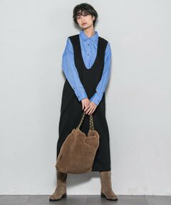 MAYSON GREY / メイソングレイ ロング・マキシ丈ワンピース | 【ノンアイロン】-3kg見えIラインワンピース≪手洗い可能≫