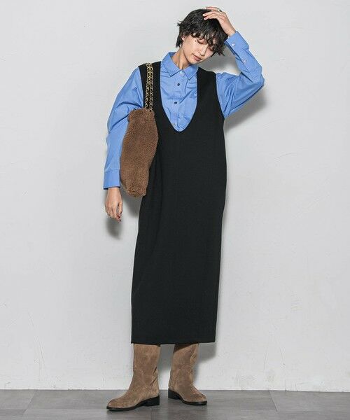 MAYSON GREY / メイソングレイ ロング・マキシ丈ワンピース | 【ノンアイロン】-3kg見えIラインワンピース≪手洗い可能≫ | 詳細2