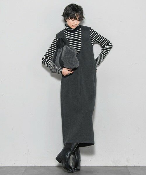 MAYSON GREY / メイソングレイ ロング・マキシ丈ワンピース | 【ノンアイロン】-3kg見えIラインワンピース≪手洗い可能≫ | 詳細11