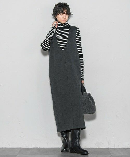 MAYSON GREY / メイソングレイ ロング・マキシ丈ワンピース | 【ノンアイロン】-3kg見えIラインワンピース≪手洗い可能≫ | 詳細12