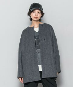 MAYSON GREY / メイソングレイ ダッフルコート | ライトジャージメルトンノーカラーミドルコート