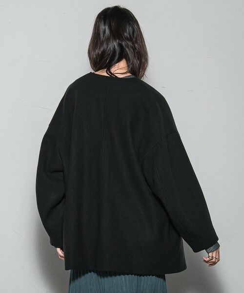 MAYSON GREY / メイソングレイ ダッフルコート | ライトジャージメルトンノーカラーミドルコート | 詳細3