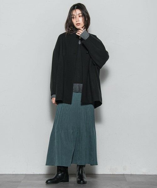 MAYSON GREY / メイソングレイ ダッフルコート | ライトジャージメルトンノーカラーミドルコート | 詳細4