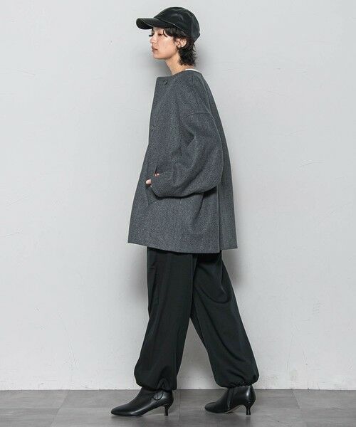 MAYSON GREY / メイソングレイ ダッフルコート | ライトジャージメルトンノーカラーミドルコート | 詳細20