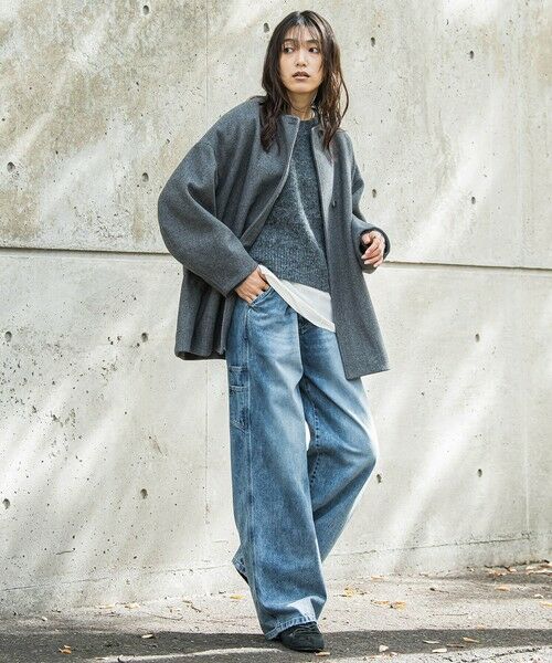 MAYSON GREY / メイソングレイ ダッフルコート | ライトジャージメルトンノーカラーミドルコート | 詳細24