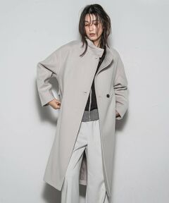 MAYSON GREY / メイソングレイ ダッフルコート | ライトジャージメルトンスタンドカラーロングコート